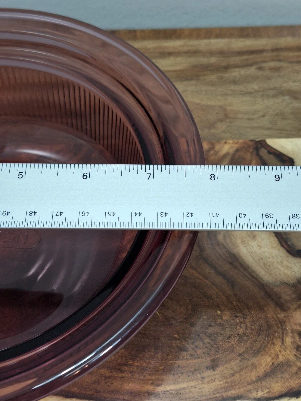 Vtg Vision Ware Cranberry 24oz Casserole Dish V-30-B With Plastic Corning Lid
